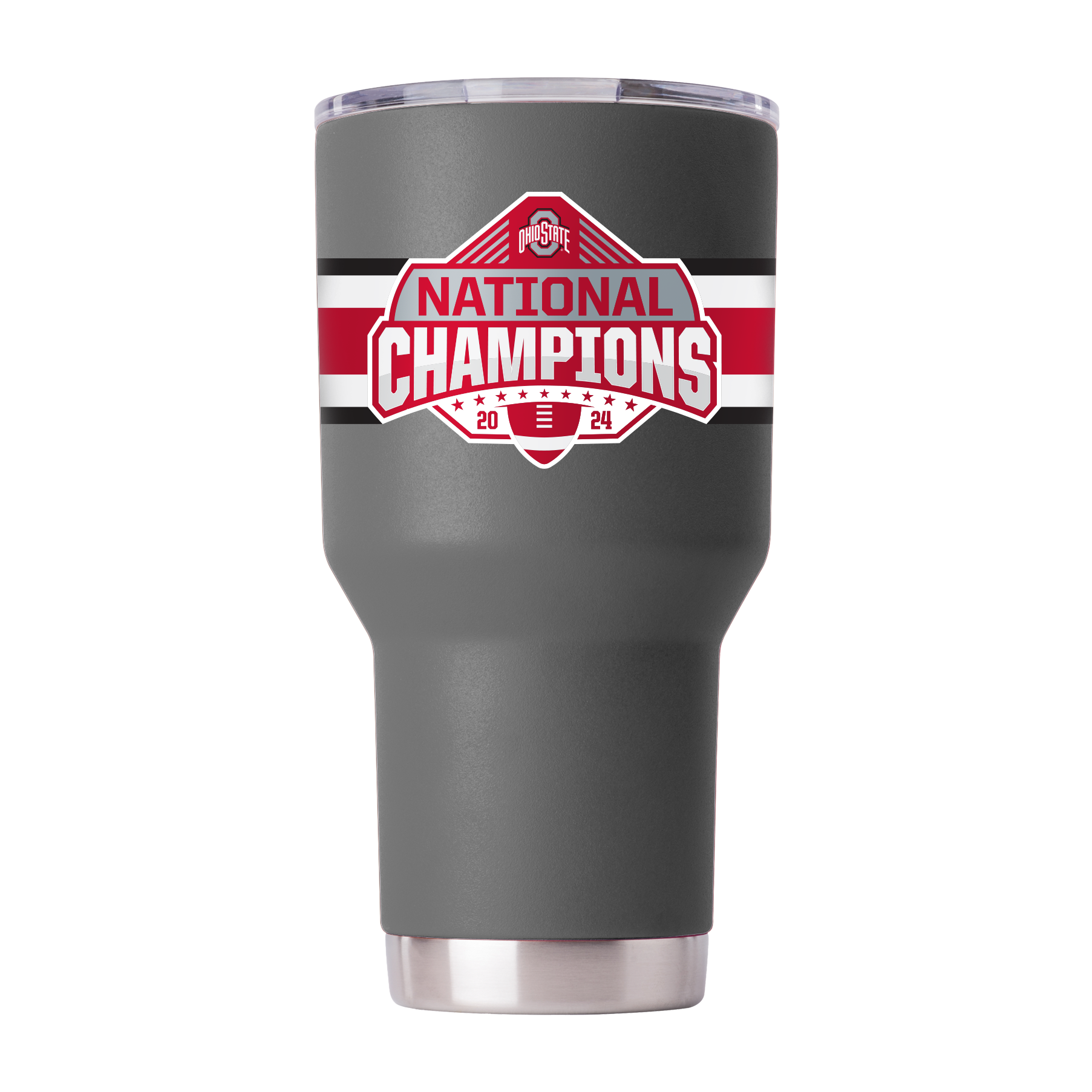 Ohio State 2024 National Champs 30oz Grey Tumbler