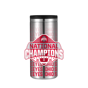 Ohio State 2024 National Champs Stainless Steel Skinny Can Koozie