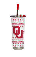 Oklahoma Christmas Sweater Straw Tumbler