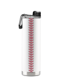 Back view of a 22oz white Oklahoma bottle by gametimesidekicks, featuring the team logo and branding on the side.