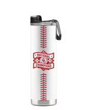 Oklahoma 22oz white bottle by gametimesidekicks, stainless steel design with a screw-on lid and Oklahoma team logo.