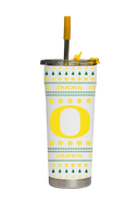 Oregon Christmas Sweater Straw Tumbler