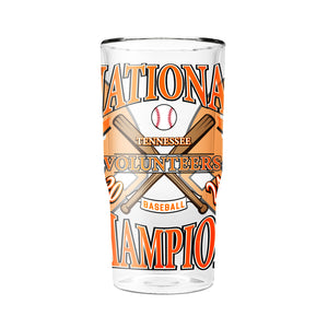 Tennessee Baseball National Champions 2024 16oz 2-Pack Glass Tumblers