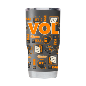 Tennessee 20oz Smokey Grey Tumbler - All Over