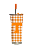 Tennessee Straw Tumbler Gingham