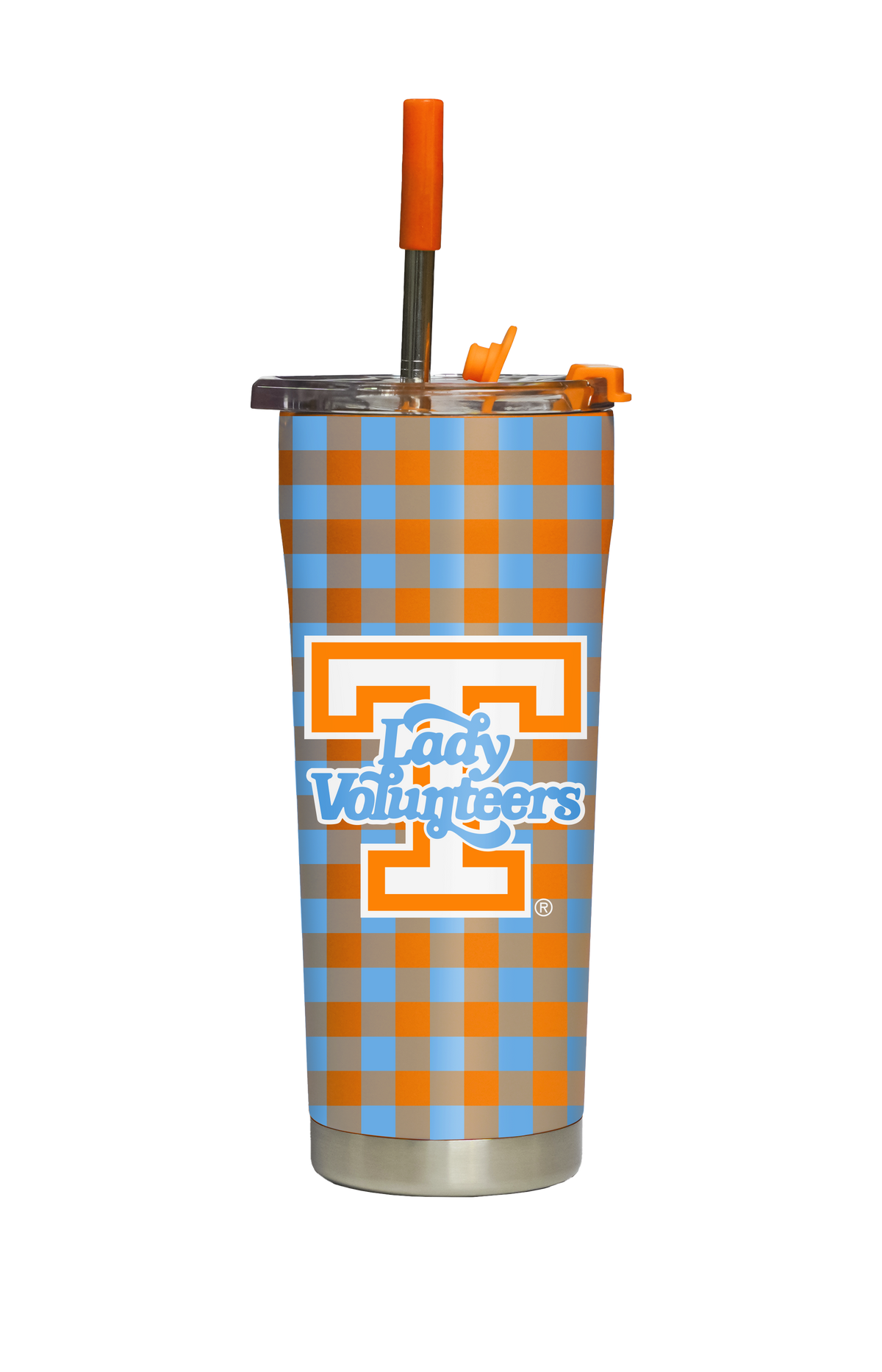 GameTime SideKicks - Tennessee Lady Vols Straw Tumbler Gingham