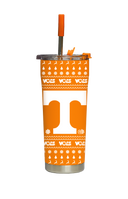 Tennessee Christmas Sweater Straw Tumbler