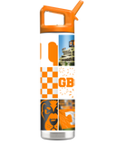 Tennessee college vault 22oz bottle by gametimesidekicks with a white lid and Tennessee logo on the label