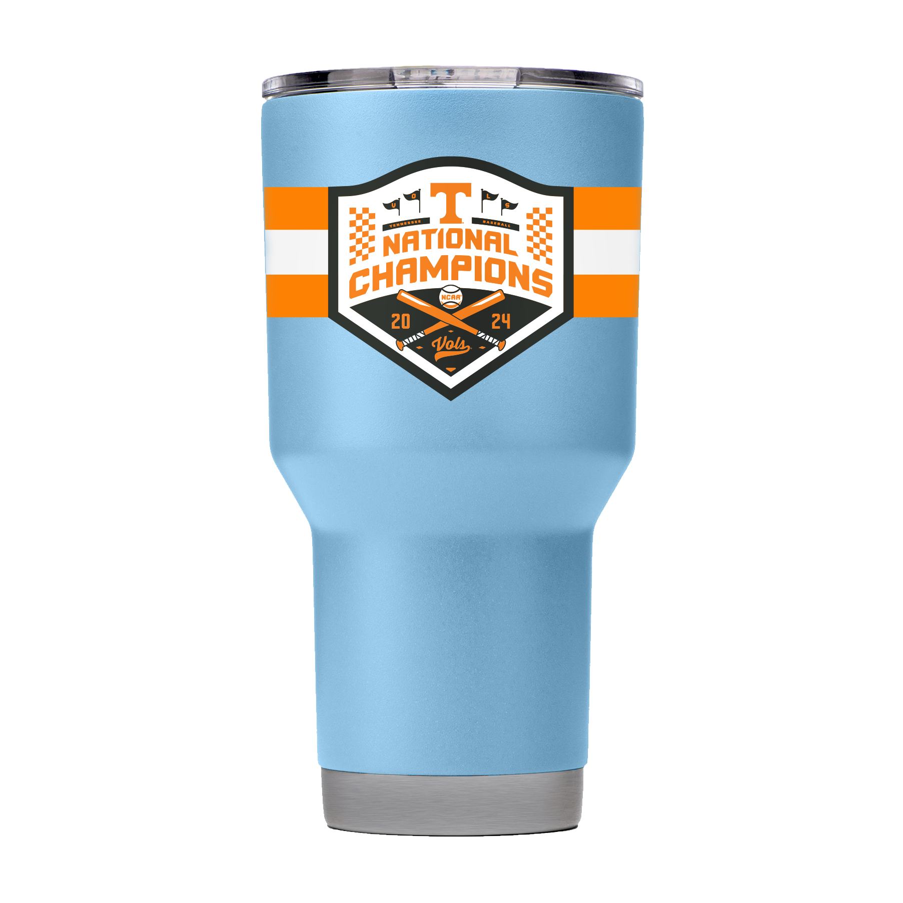 Tennessee 30oz Blue Baseball National Champions 2024 Tumbler