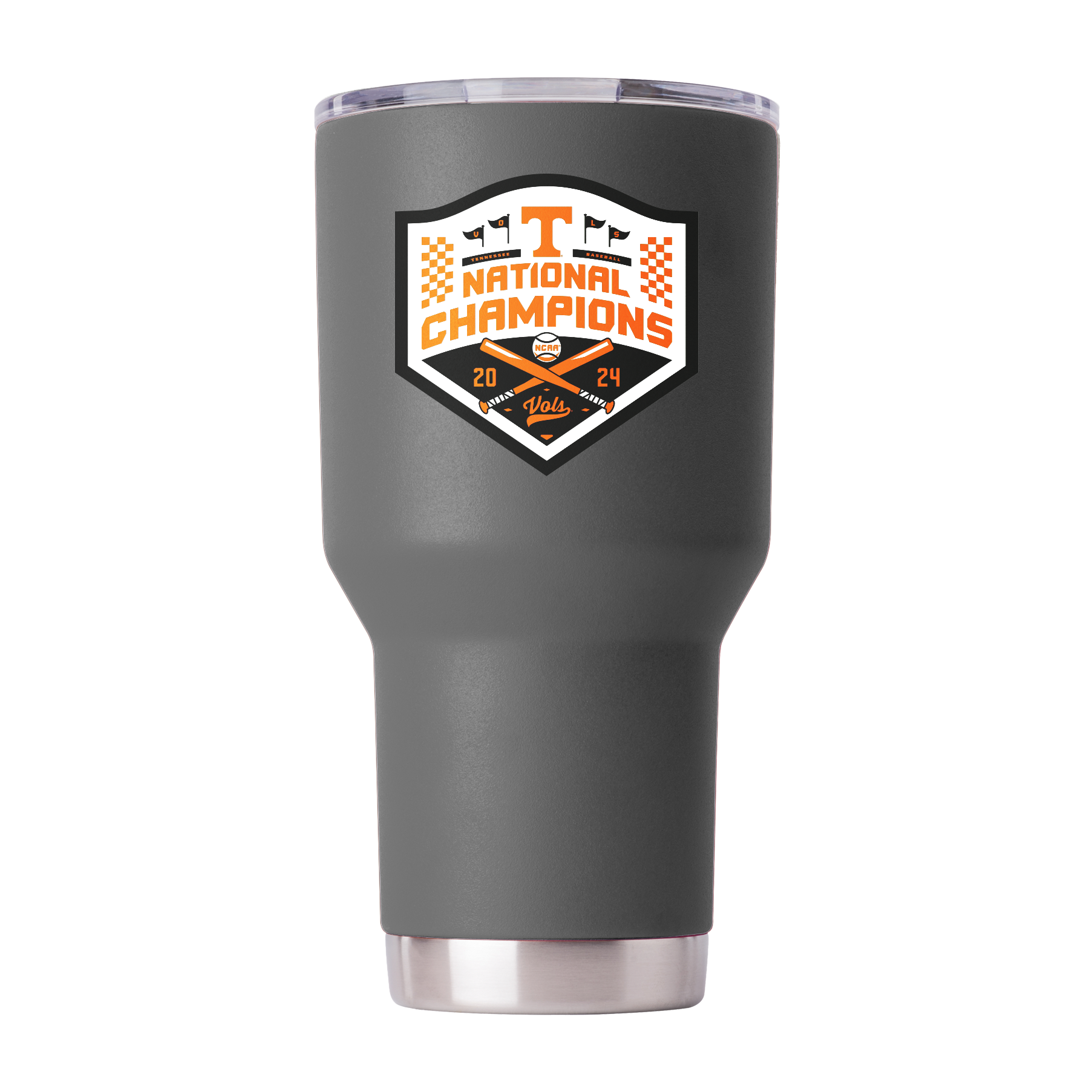 Tennessee 30oz Grey Baseball National Champions 2024 Tumbler