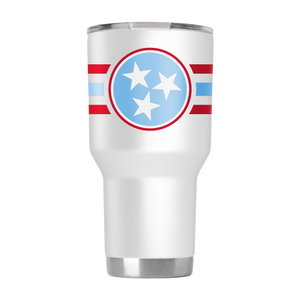 Tri-Star Collection 30oz White Tumbler