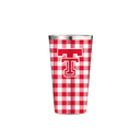 Texas Tech 16oz Stainless Pint Gingham