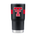 Texas Tech 20oz   Black Tumbler w-Stripes