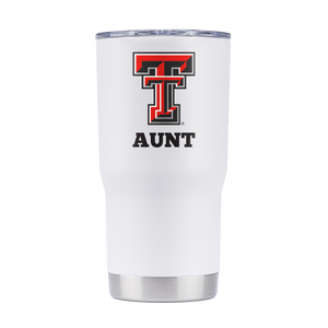 Texas Tech 20oz Red Raiders Black Tumbler - "Aunt"