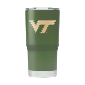 Virginia Tech 20oz Olive Green Tumbler - American Flag Design