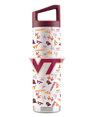 Virginia Tech 22oz White Bottle - All Over
