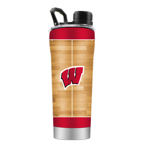 Wisconsin Basketball Court Stainless Steel Shaker