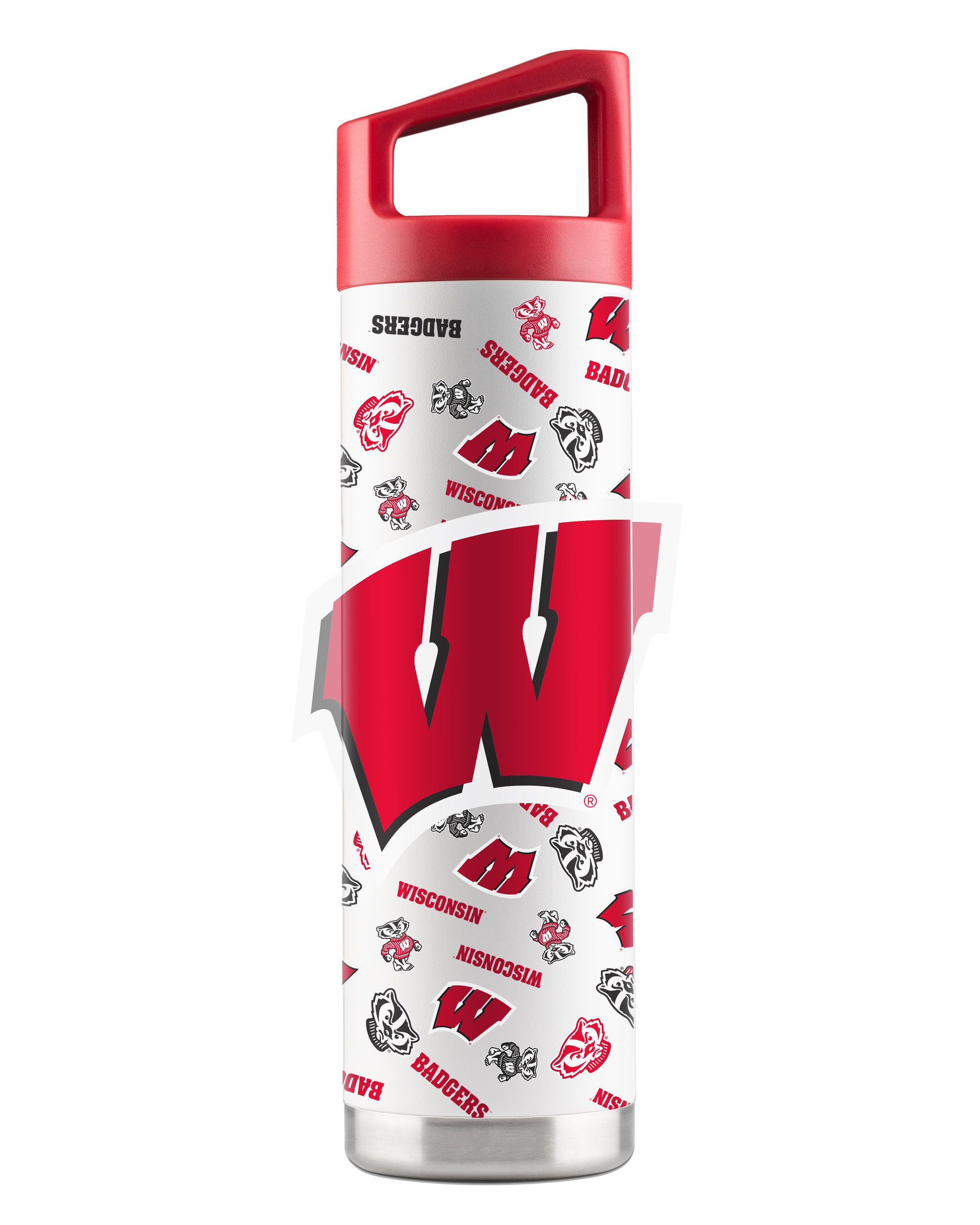 Wisconsin 22oz White Bottle - All Over