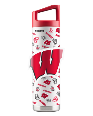 Wisconsin 22oz White Bottle - All Over