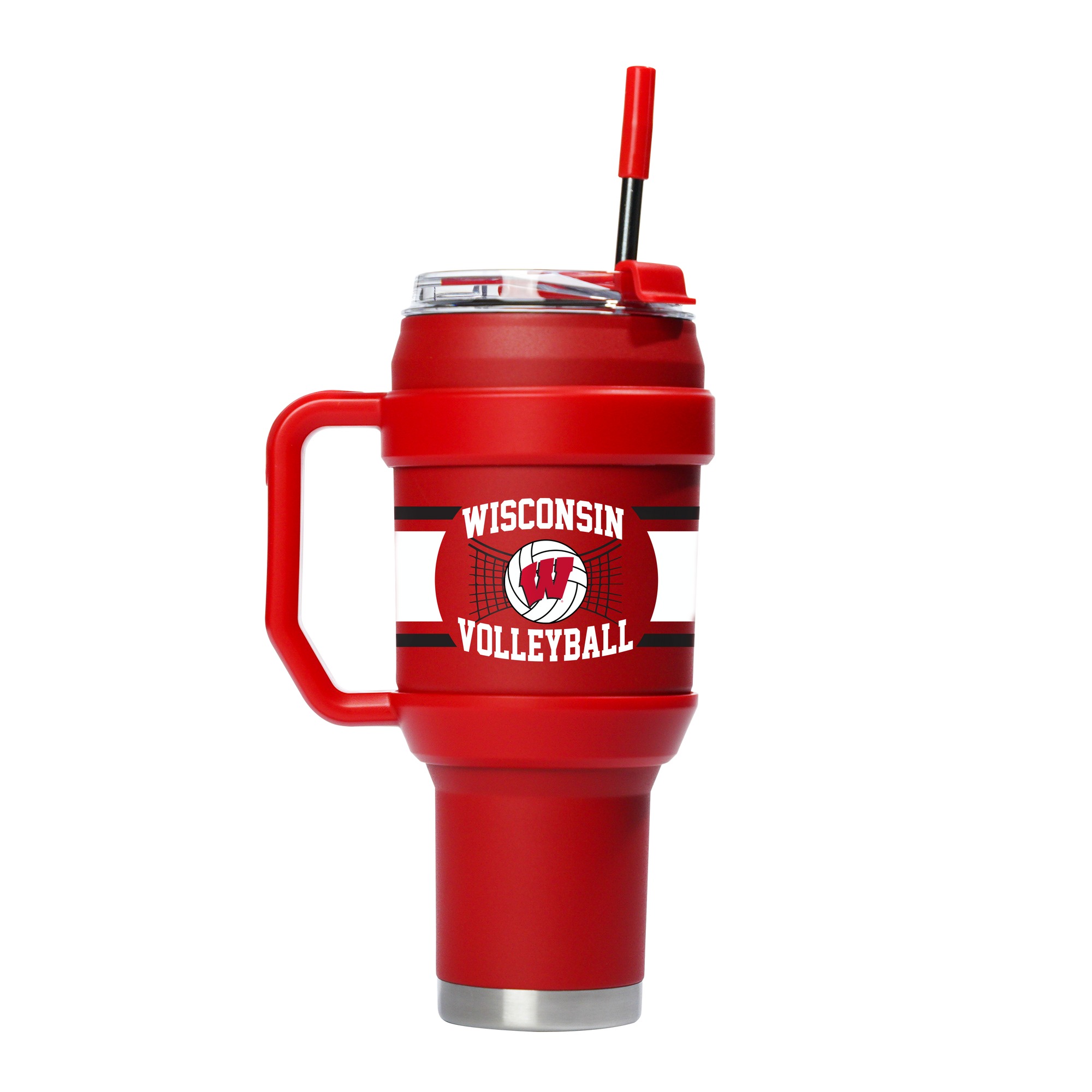 Wisconsin Volleyball 40oz Stainless Steel Tumbler - Red