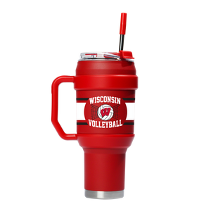 Wisconsin Volleyball 40oz Stainless Steel Tumbler - Red