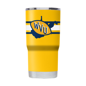 West Virginia College Vault 20oz Yellow Tumbler