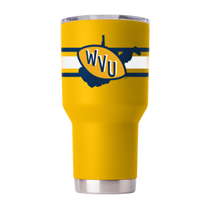 West Virginia College Vault 30oz Yellow Tumbler