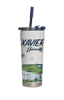 Xavier Straw Tumbler Campus Icons