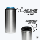 a stainless steel coffee mug with a blue lid