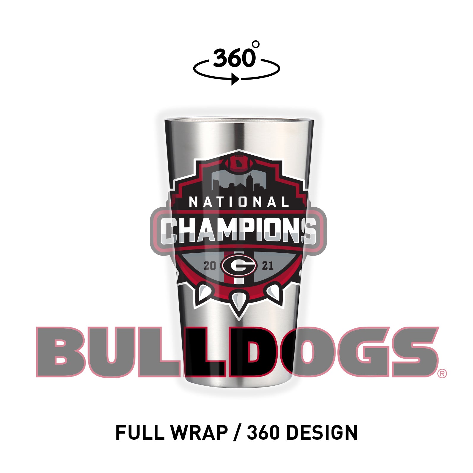 Georgia 16oz Stainless Pint 2021 National Champs