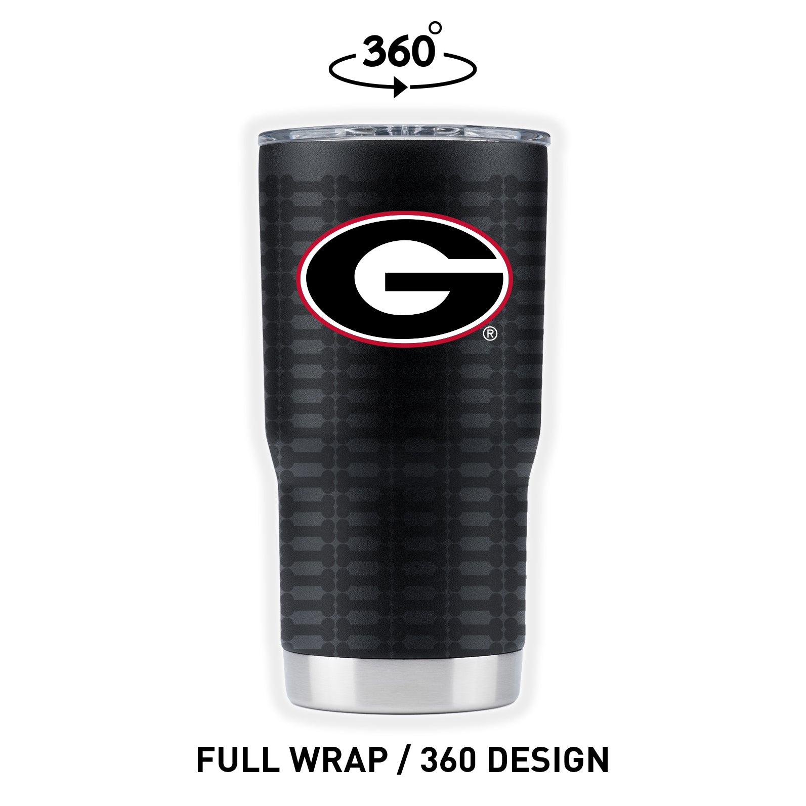 Georgia 20oz Black Full Wrap Tumbler