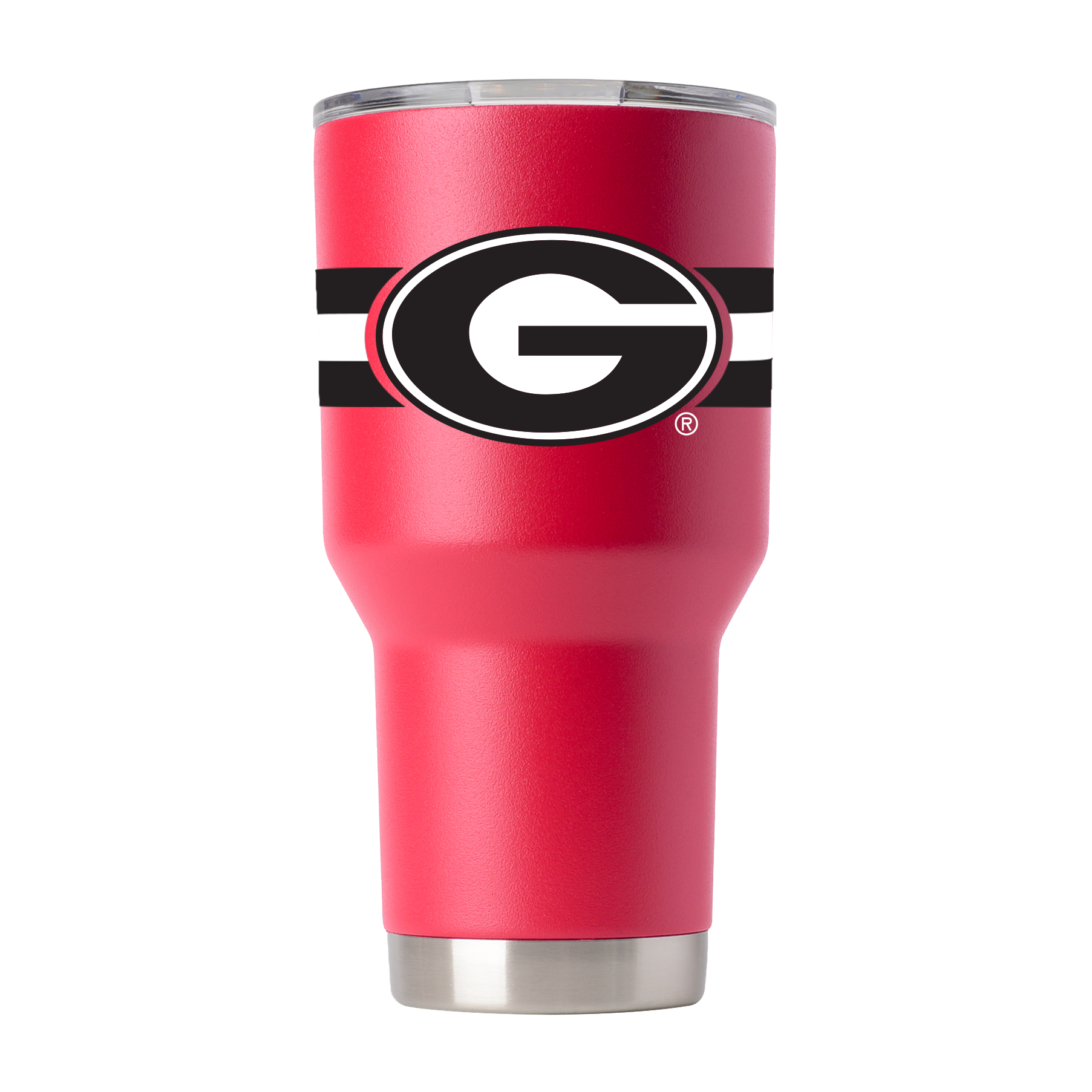 Georgia 30oz Red Stainless Steel Tumbler w-Stripes