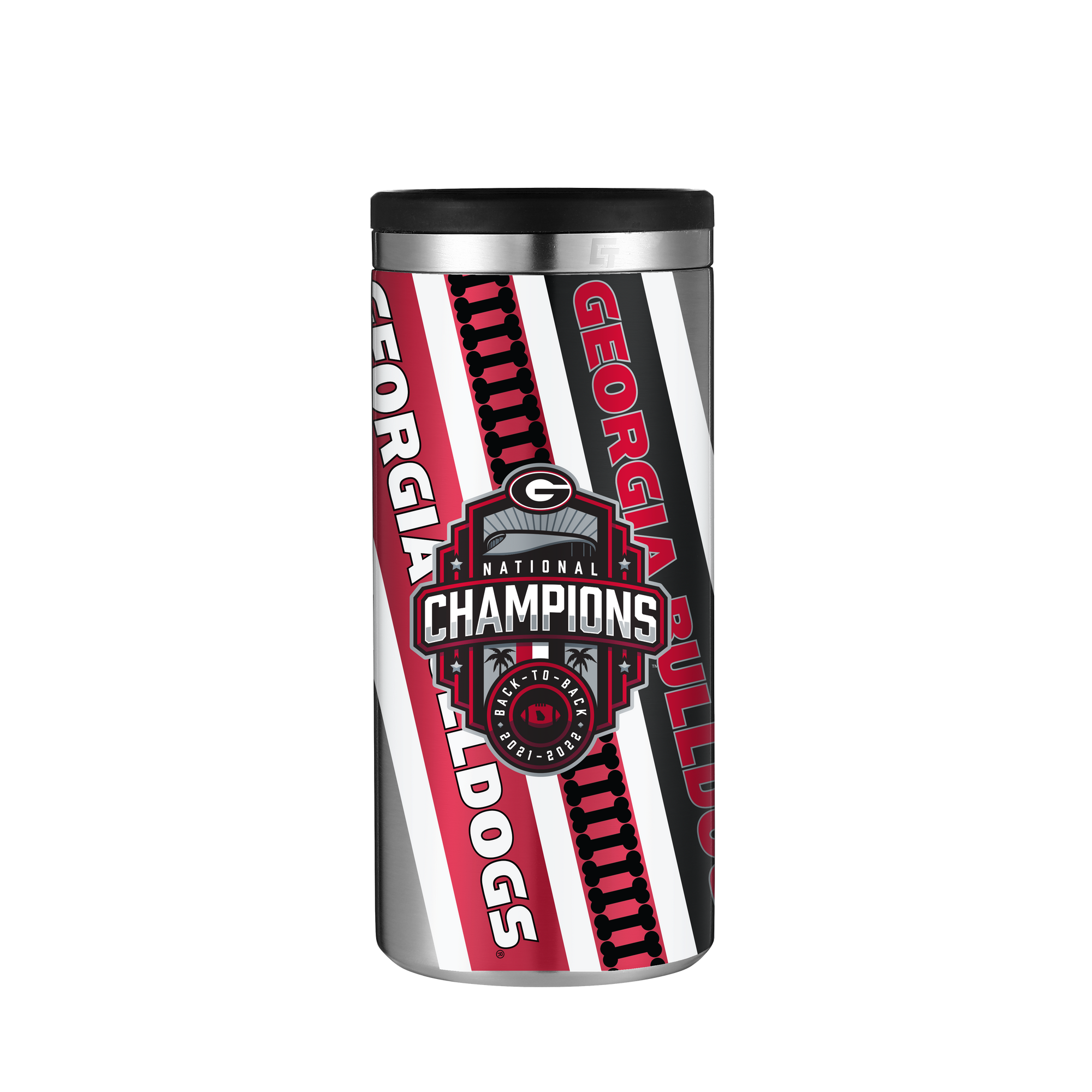 Georgia National Champs 22-Stainless Steel Skinny Can Koozie