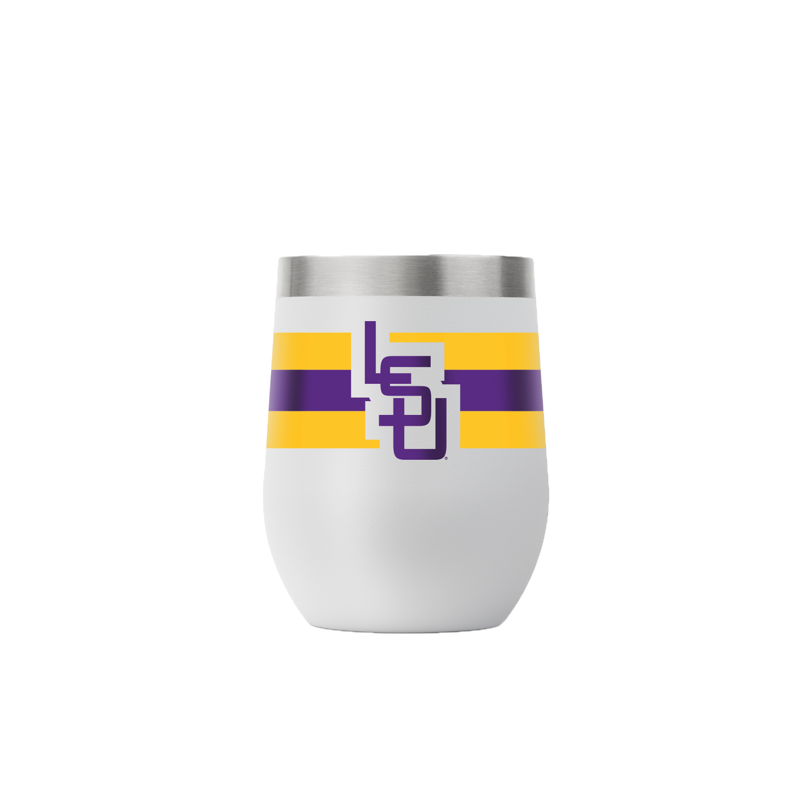 LSU Vault Collection 12oz Stemless Light Gray Tumbler