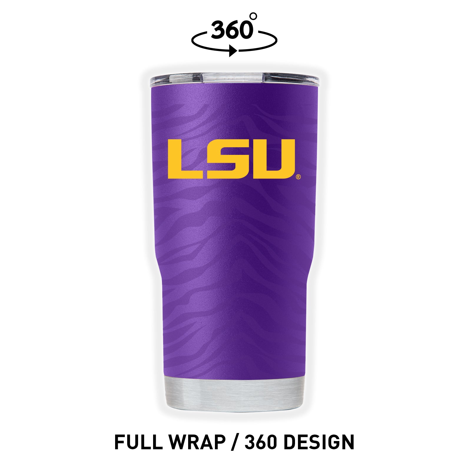 LSU 20oz Purple Full Wrap Tumbler