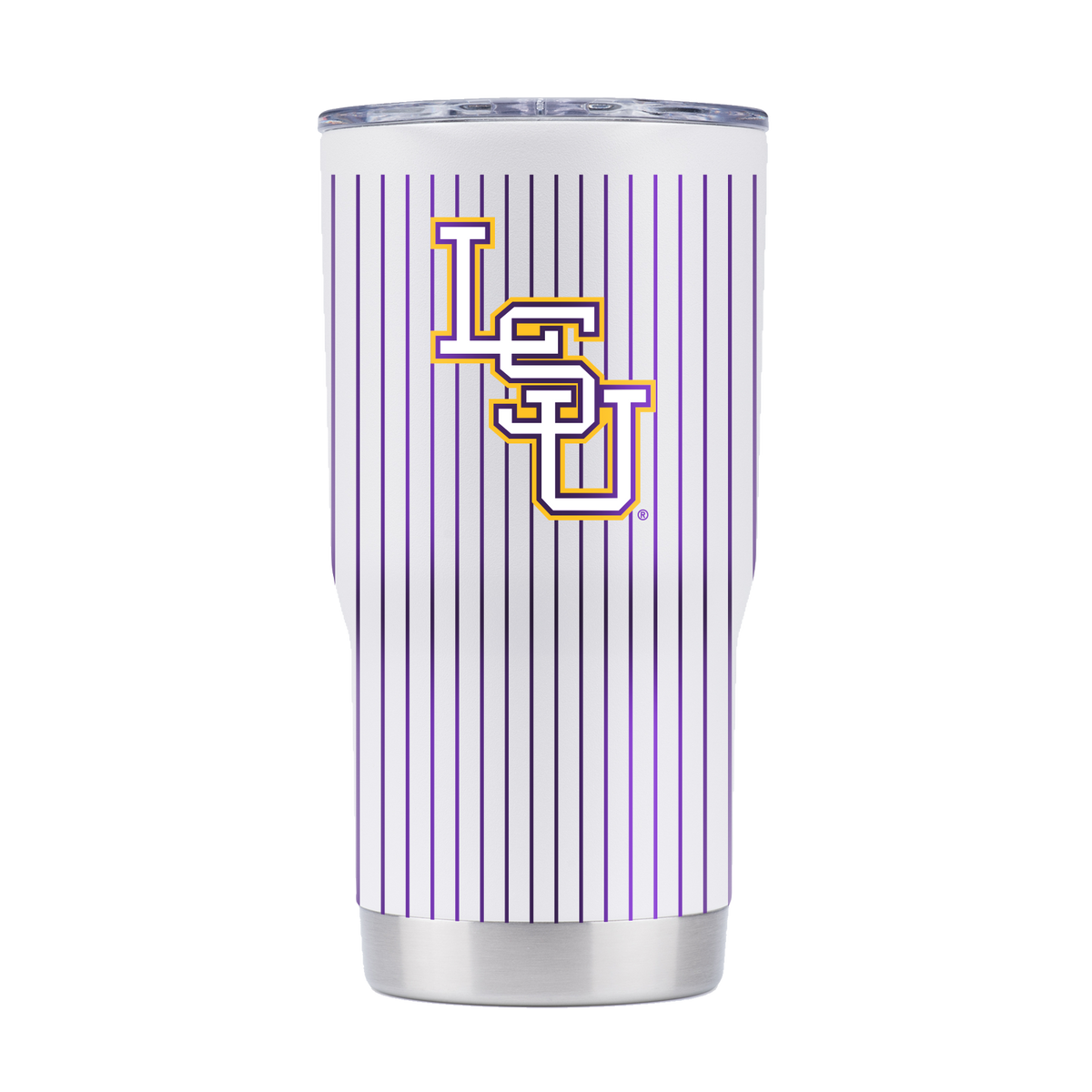 Purple Slim Stainless Tumbler - 22oz with LSU Logo Choice