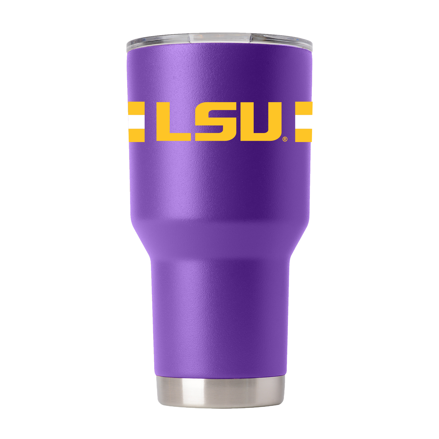 LSU 30oz Purple Tumbler with Stripes