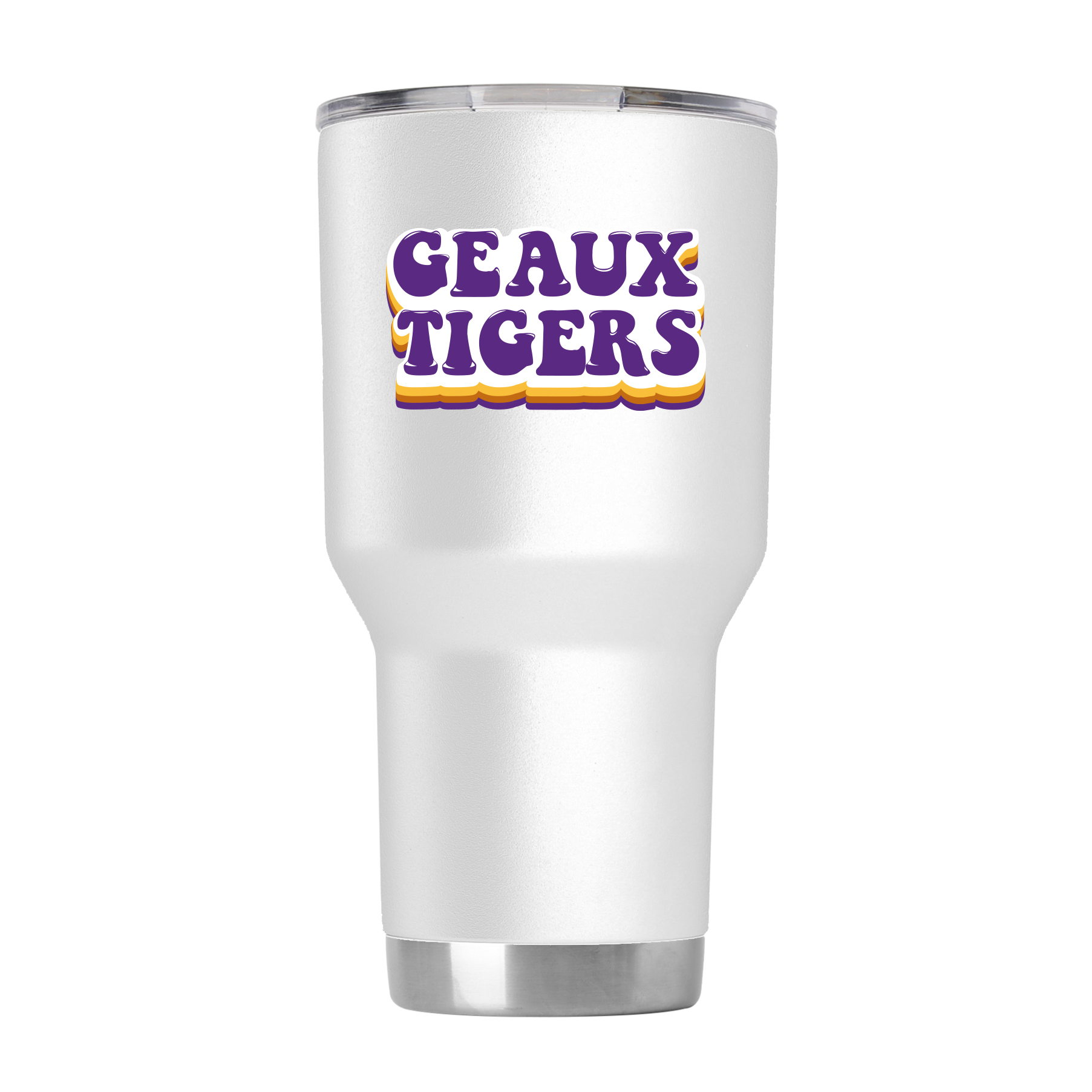 LSU 30oz White Retro Tumbler