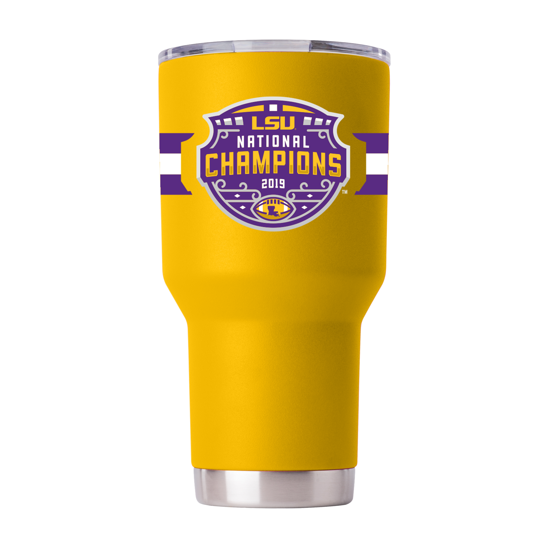 LSU 30oz Yellow National Champs Stainless Steel Tumbler