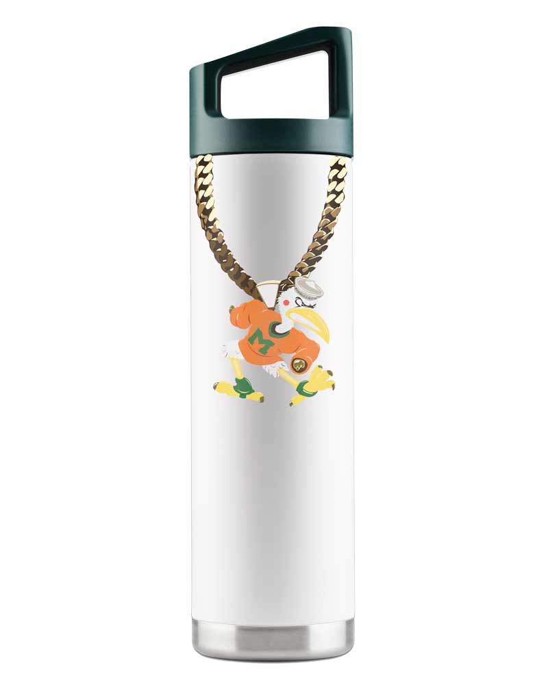 Miami 22 oz White TO Chain Bottle