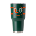 Miami 30oz Green Basketball Tumbler