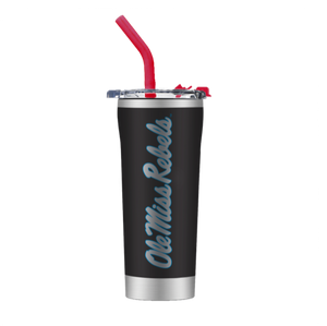 Ole Miss Black Straw Tumbler