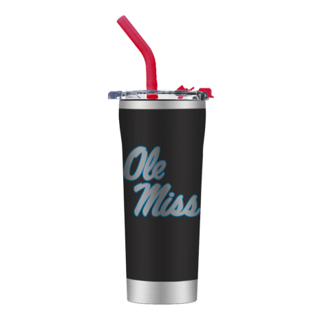 Ole Miss Black Straw Tumbler