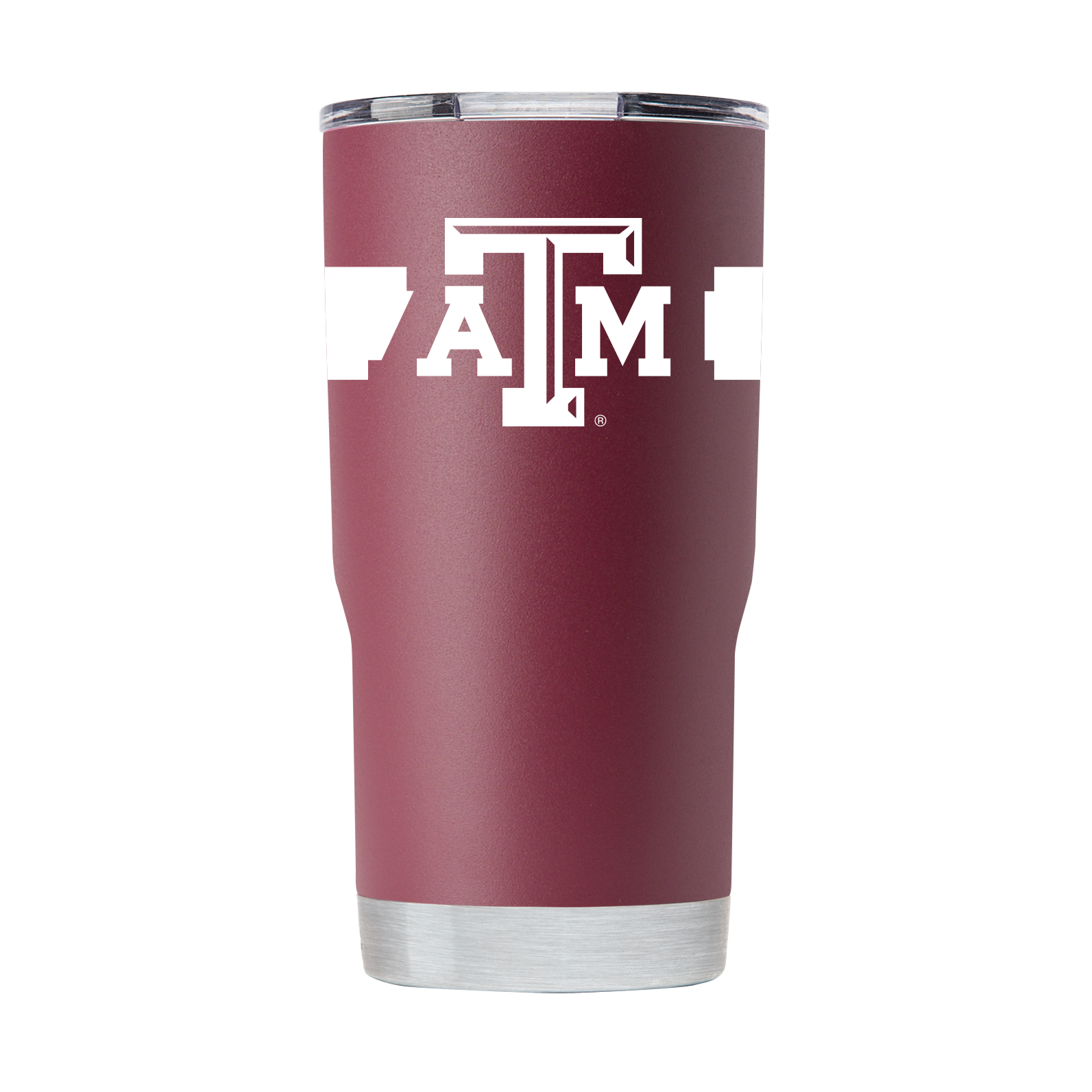 Texas A&M University Silver & Maroon Tumbler W Straw