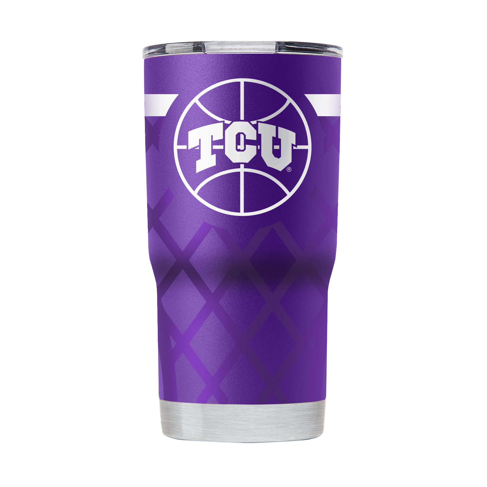 TCU 20oz Purple Basketball Tumbler