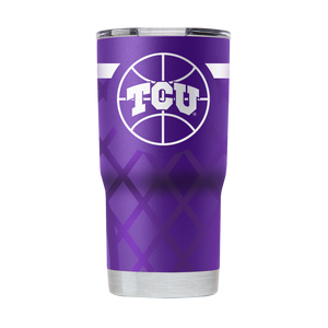 TCU 20oz Purple Basketball Tumbler
