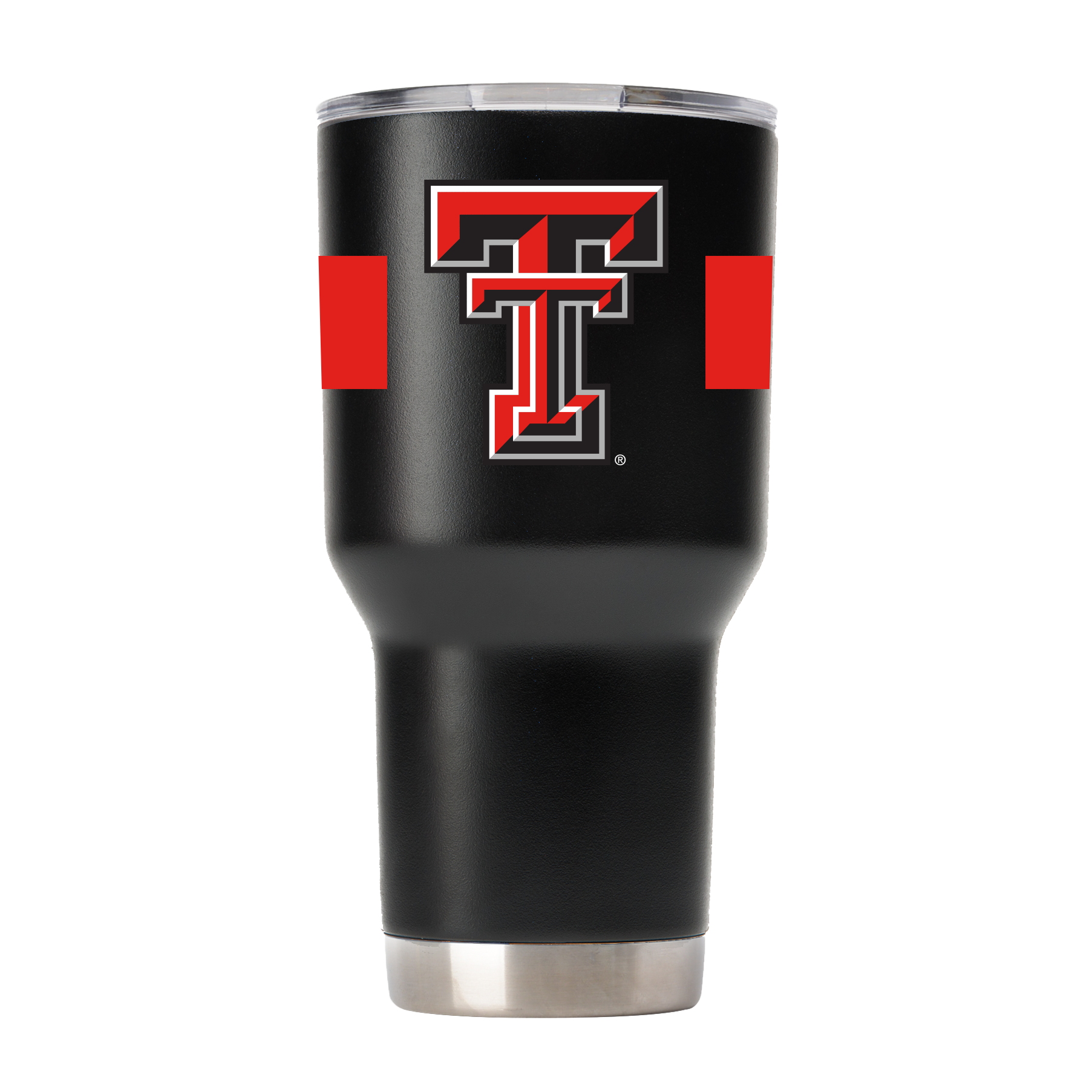 Texas Tech 30oz Red Raiders Black Tumbler w-Stripes