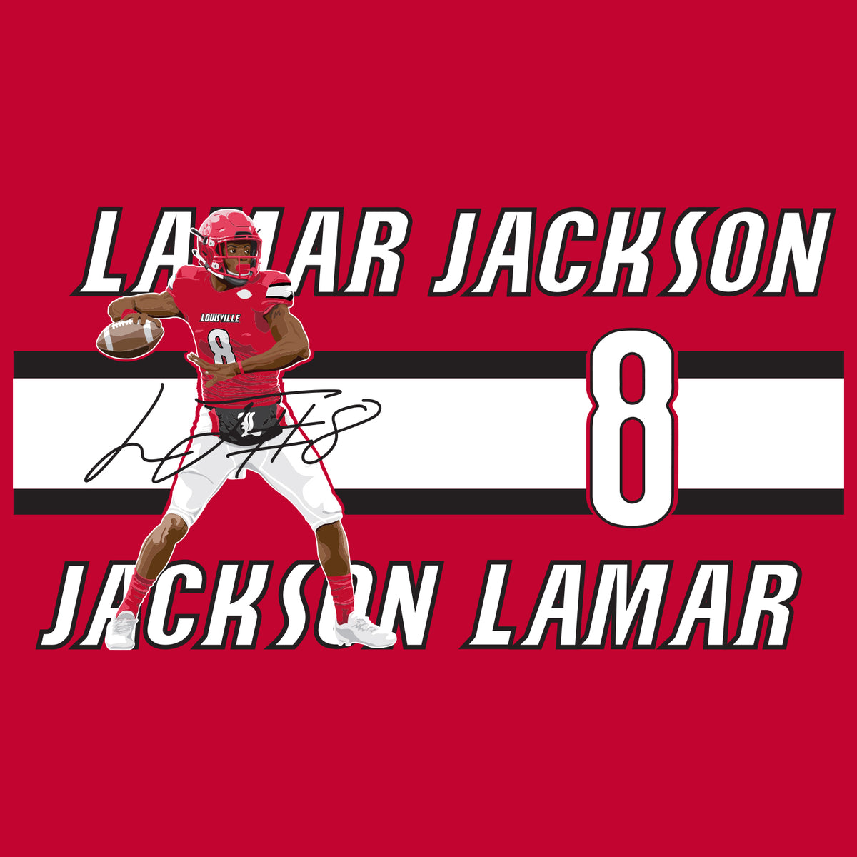 Gametime SideKicks Louisville Cardinals Lamar Jackson Stainless Steel 20  oz. Tumbler