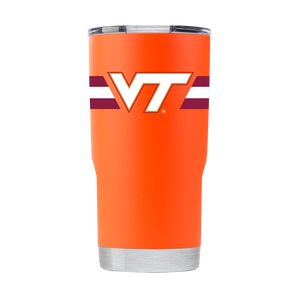 Virginia Tech 20oz Orange Tumbler w- Stripes