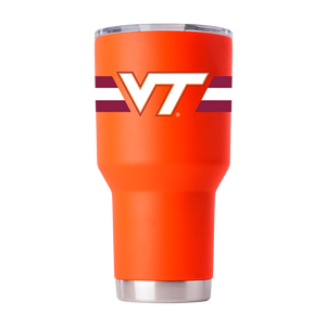 Virginia Tech 30oz Orange Tumbler w- Stripes